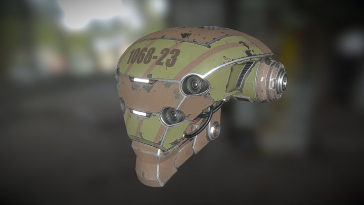 old robot head 3D Model
