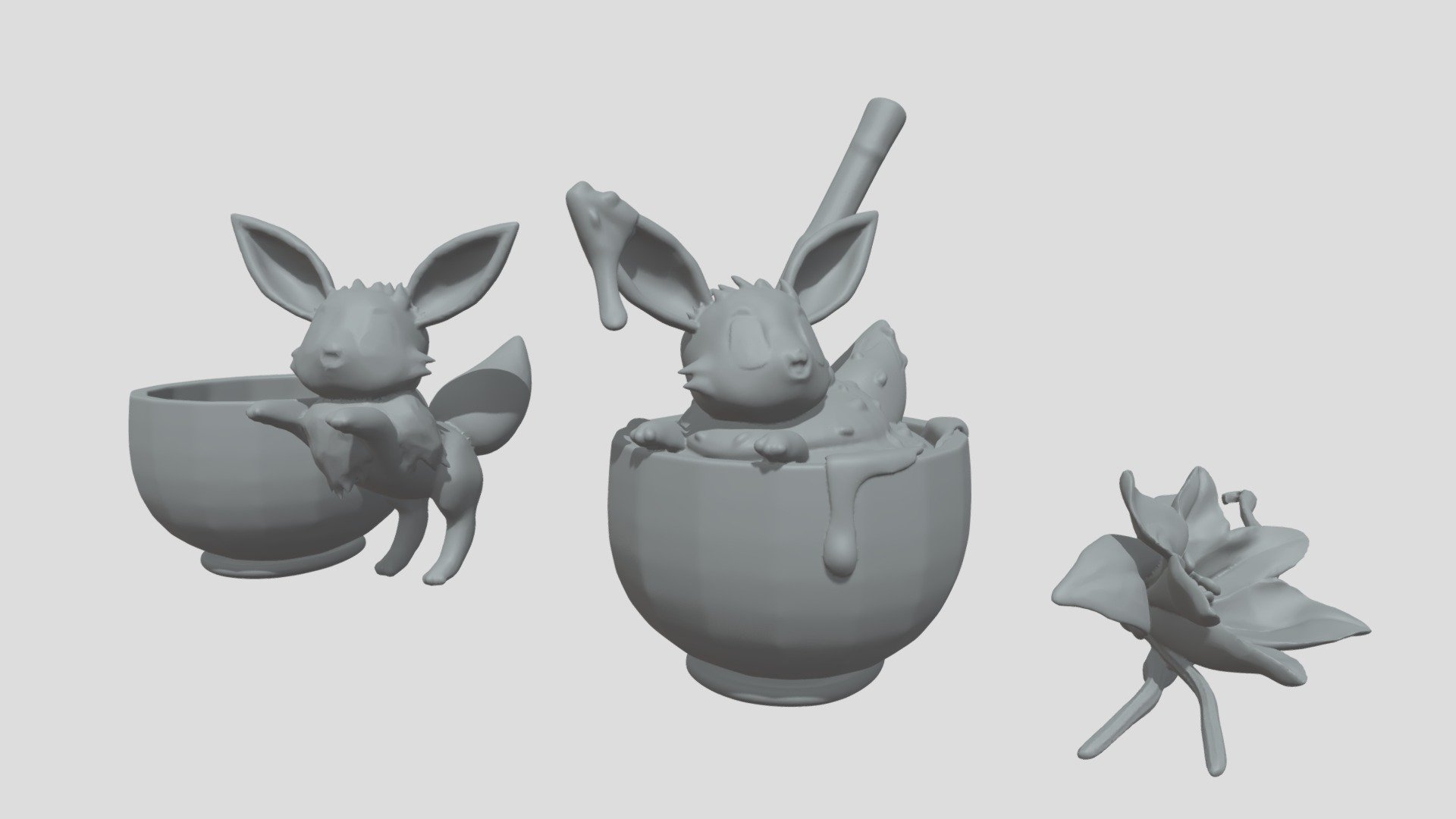 ArtStation - 3D Zbrush Pokemon Eevee modeling