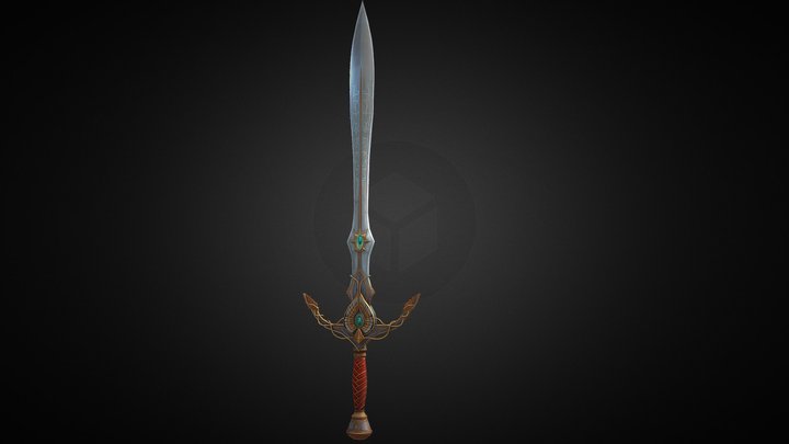 Hand Painted High Elves Sword 3D Model