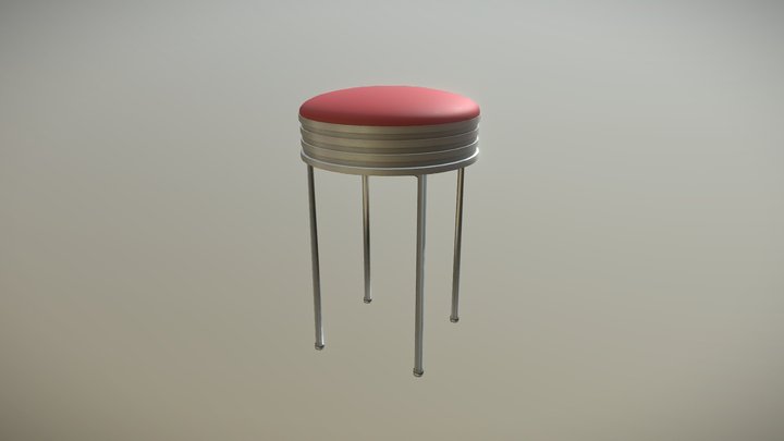 Vintage bar stool 3D Model