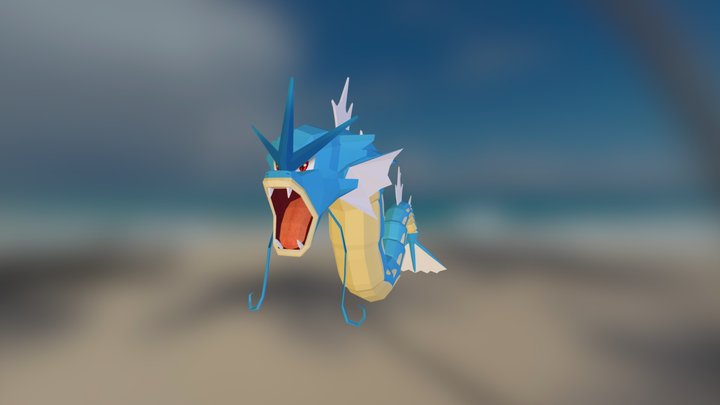 Gyarados Posed 3D Model