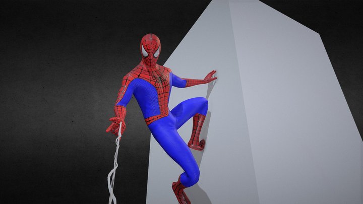 Spider Man Low Poly 3D Model