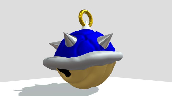 Blue Shell keychain model 3D Model