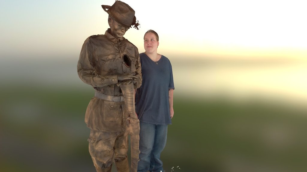 mini-U 3D scan of woman with statue