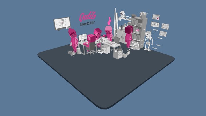 Office scene 03 3D Model