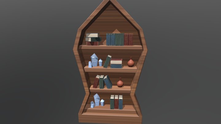 CGT 241 Final Small Bookshelf 3D Model