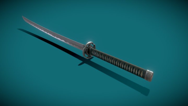 Old Katana - low poly weapon 3D Model