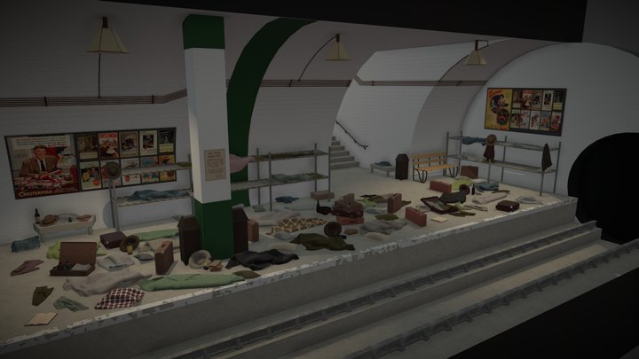 London Underground Air Raid Shelter Final 3D Model