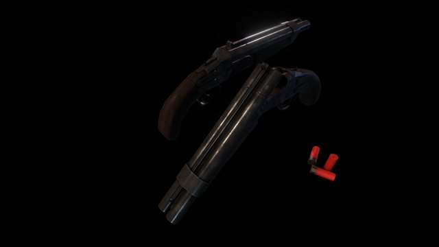 Sawed-off Shotgun 3D Model