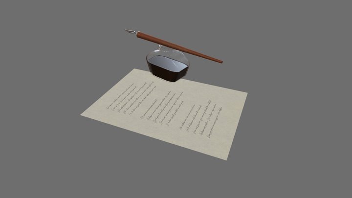 Writing utensils 3D Model