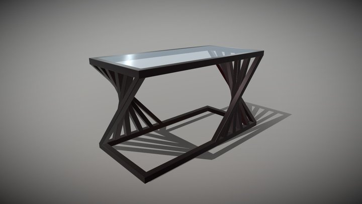 Glass and Metal Table (Modern Design) 3D Model