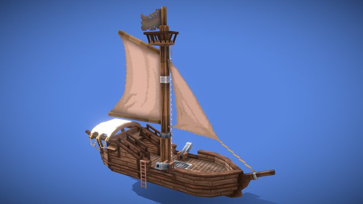 Pirate Boat 3D Model