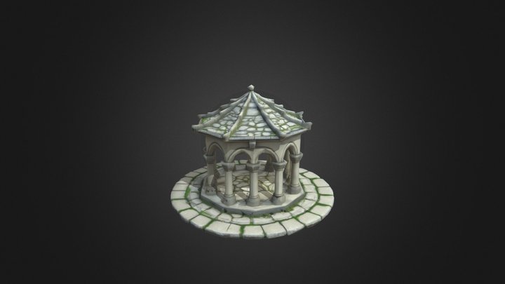 gazebo with stone 3D Model