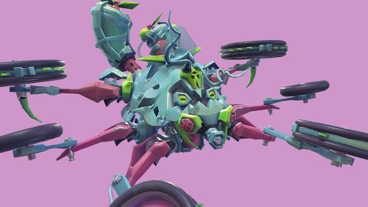 Stylized Kart & Drone - The Crazybug 3D Model
