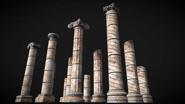 Modular Columns Library 3D Model