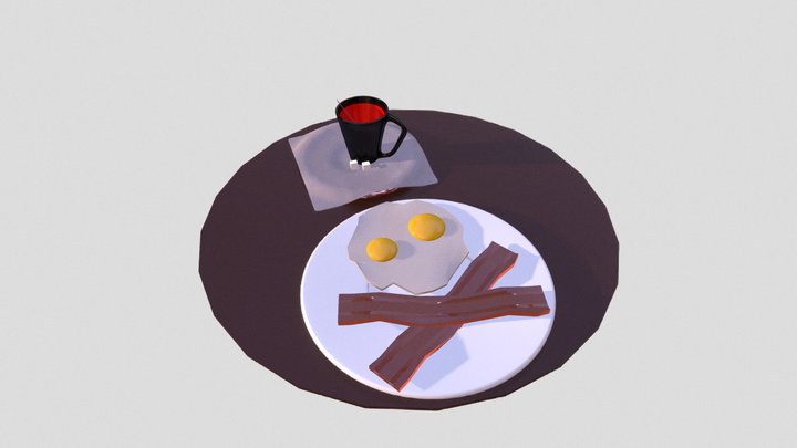 skull egg and cup setting 3D Model