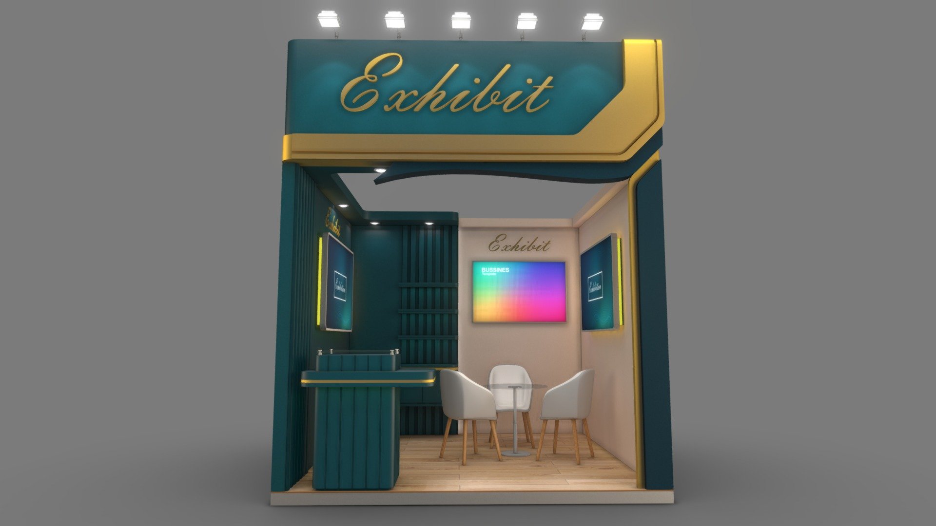 Model 2301 Exhibition Stand 9 Sqm - Buy Royalty Free 3D model by fasih ...