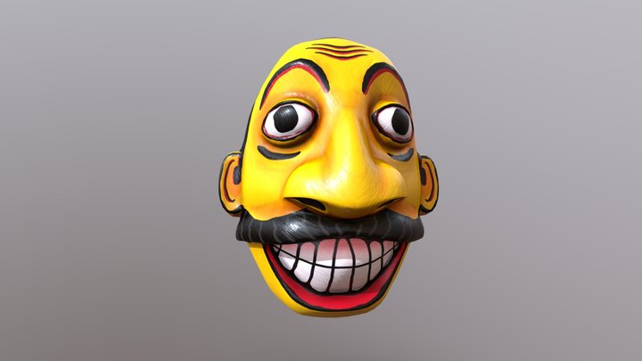 Gama Raala Face mask (Arachchi Kolama) 3D Model