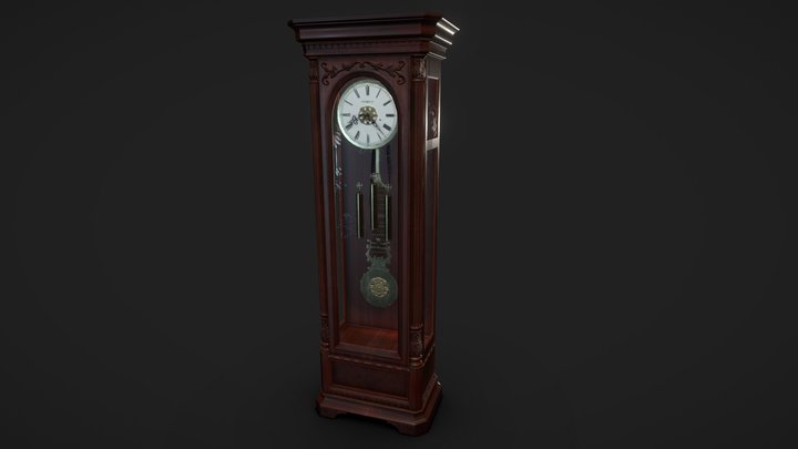 Grandfather Clock 3D Model