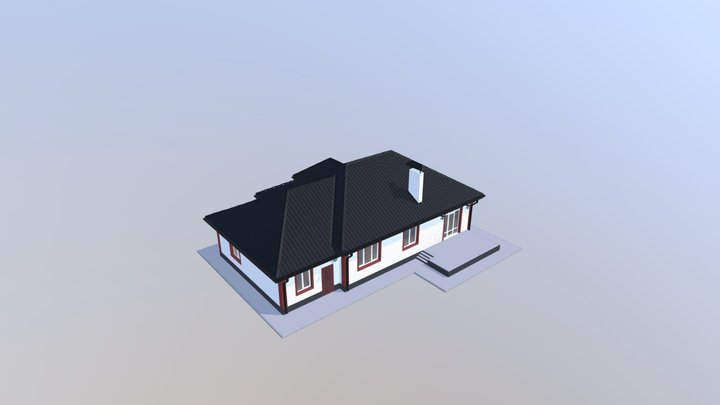 DR | Ridge Tapes on a Model House 3D Model