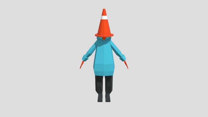 Cone Man 3D Model