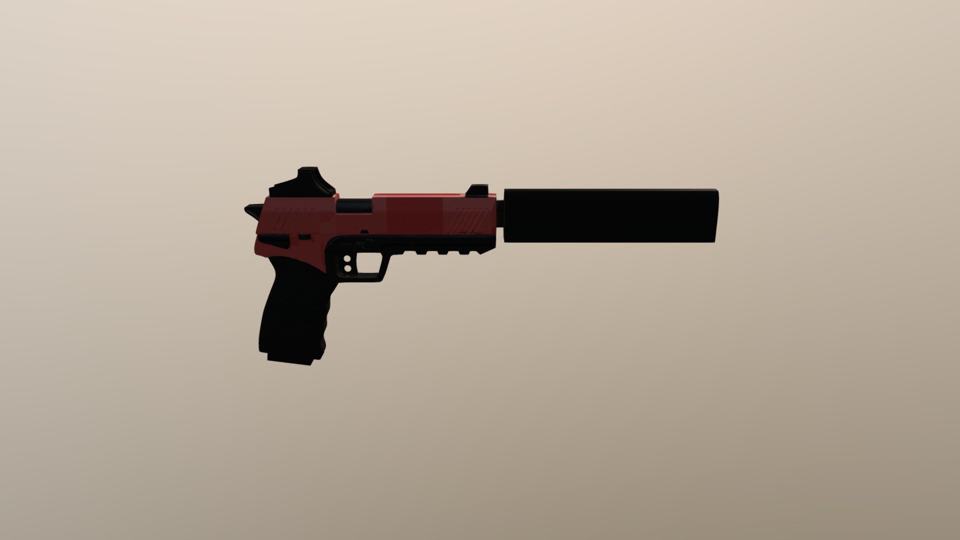 pistol with supressor and sight