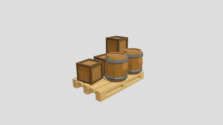 Crate+Barel+Palett 3D Model
