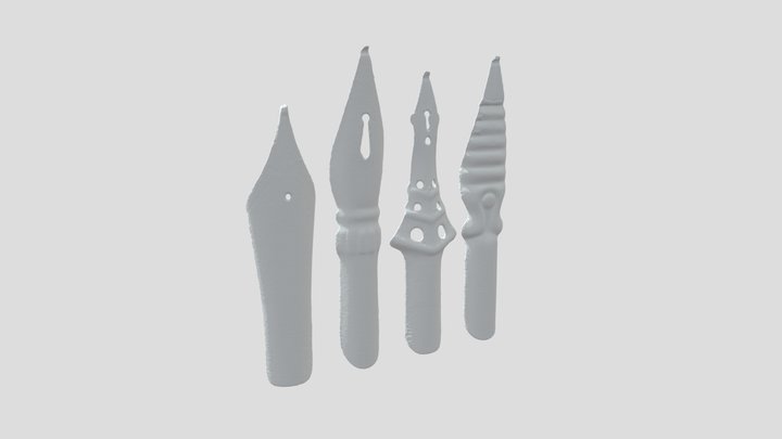 Fountain Pen Nibs 3D Scanned 3D Model
