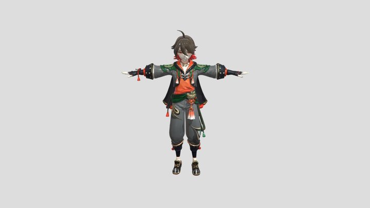 Character in Fantasy Attire 3D Model