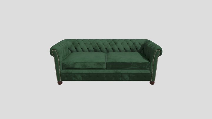 Chesterfield_ Sofa Two Seater 3D Model
