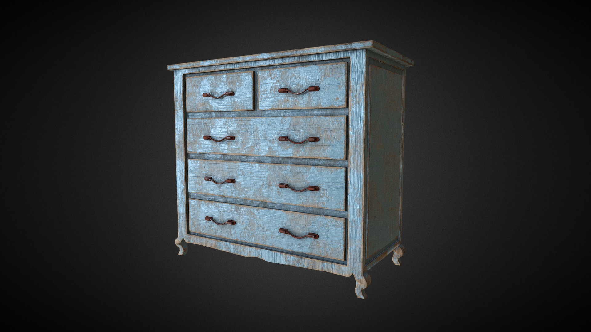 3D model Old Commode - This is a 3D model of the Old Commode. The 3D model is about a wooden box with a handle.