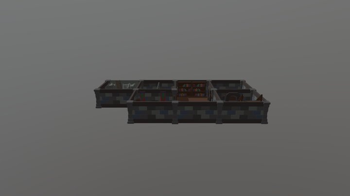 Low Poly Dungeon Quarters 3D Model