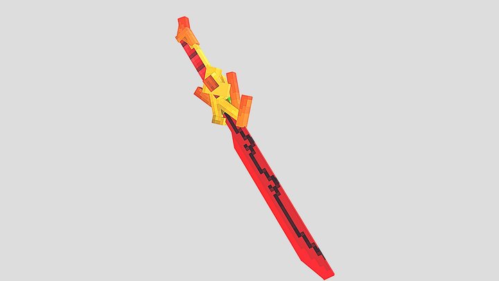 Red Dragon Sword 3D Model