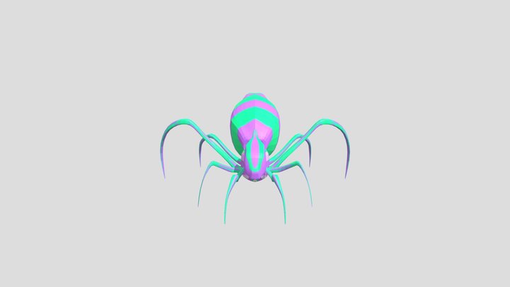 Low Poly Spider (Joker Edition) 3D Model