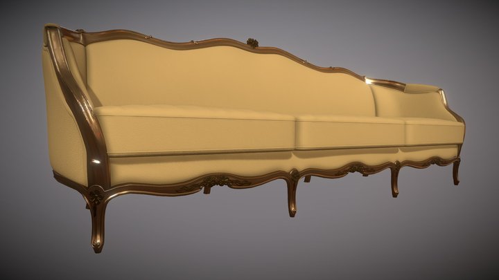 Louis XV sofa 3D Model