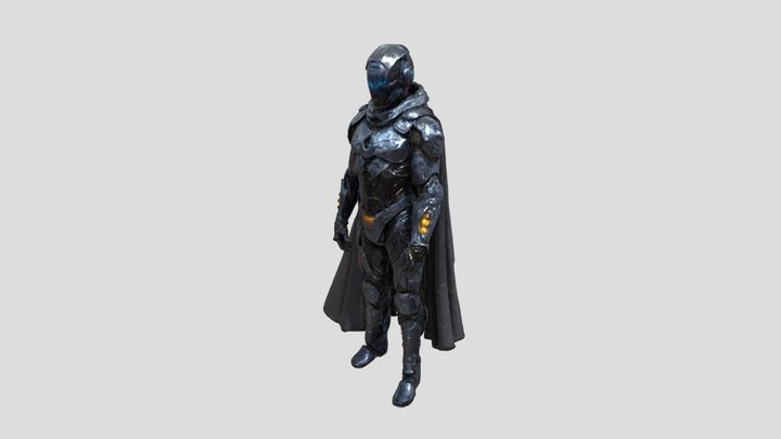 “A futuristic war-room commander golem" 3D Model