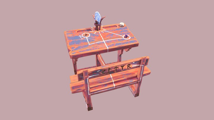 Bureau d'écolier 3D Model