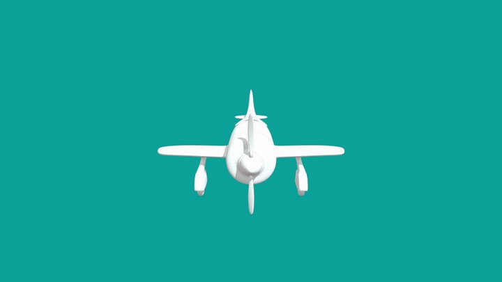 Cartoon Airplane ( low poly) 3D Model