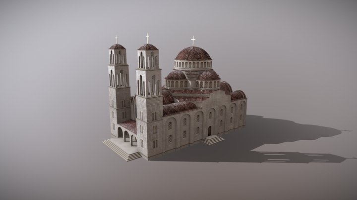 Grand Byzantine Church 3D Model