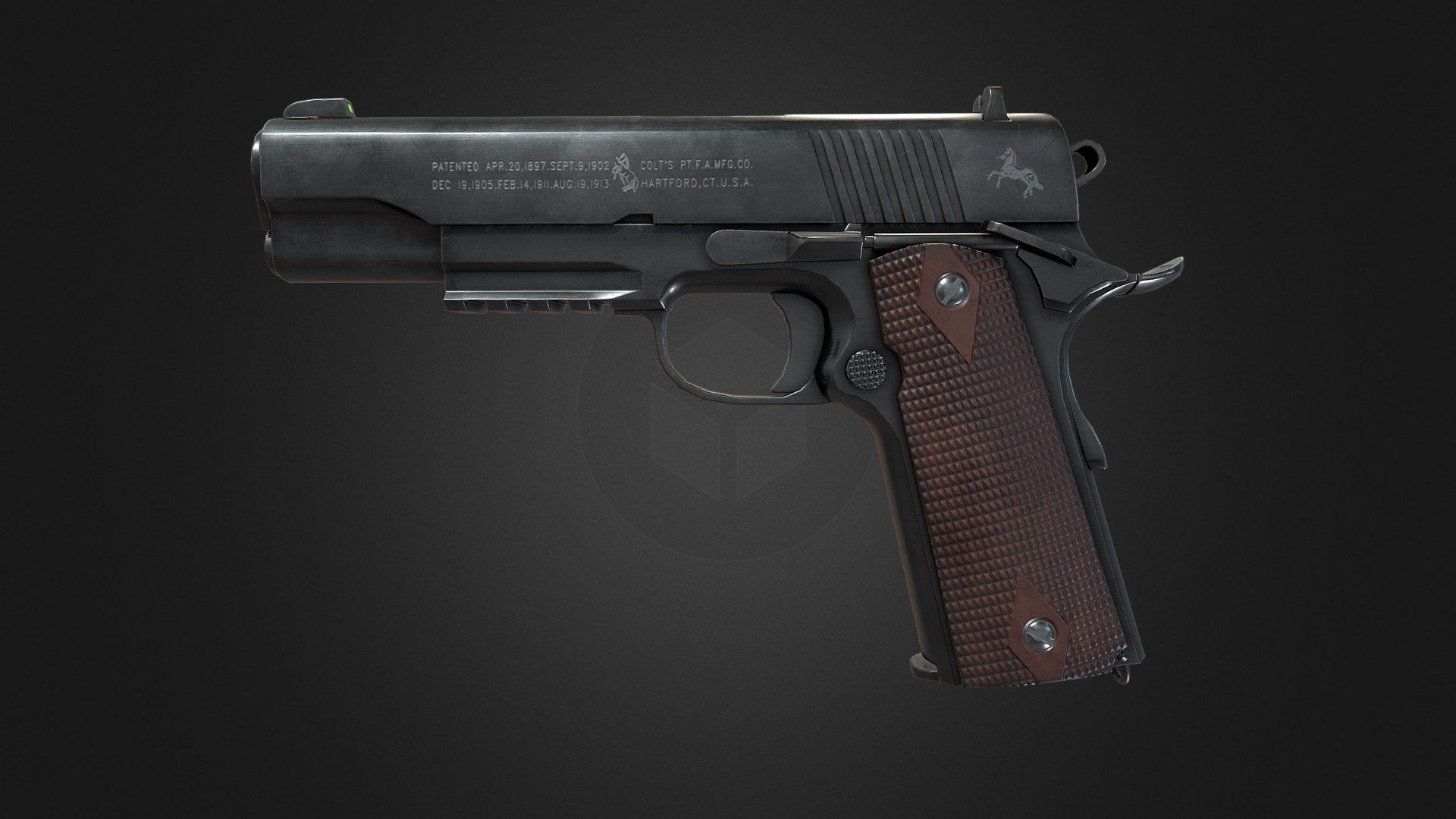 M1911 Rail Gun (rigged) - 3d Model By Alexio31 [c054e87] - Sketchfab