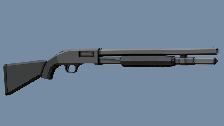Low-Poly Mossberg 590 – Free 3D Model STL
