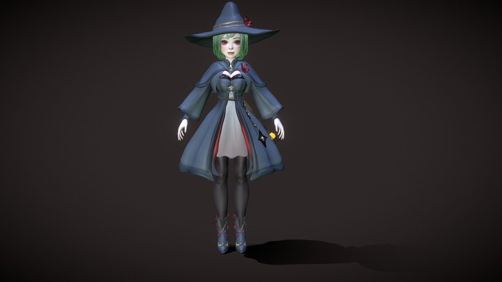 Anime Witch 3D Model
