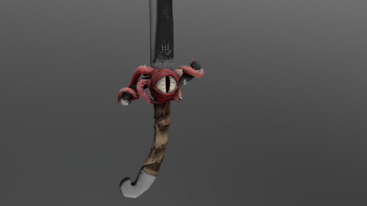 Demon sword low poly 3D Model