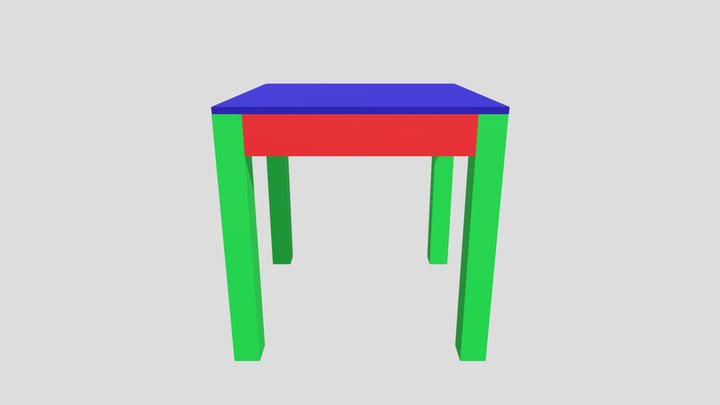Meja Kotak 3D 3D Model