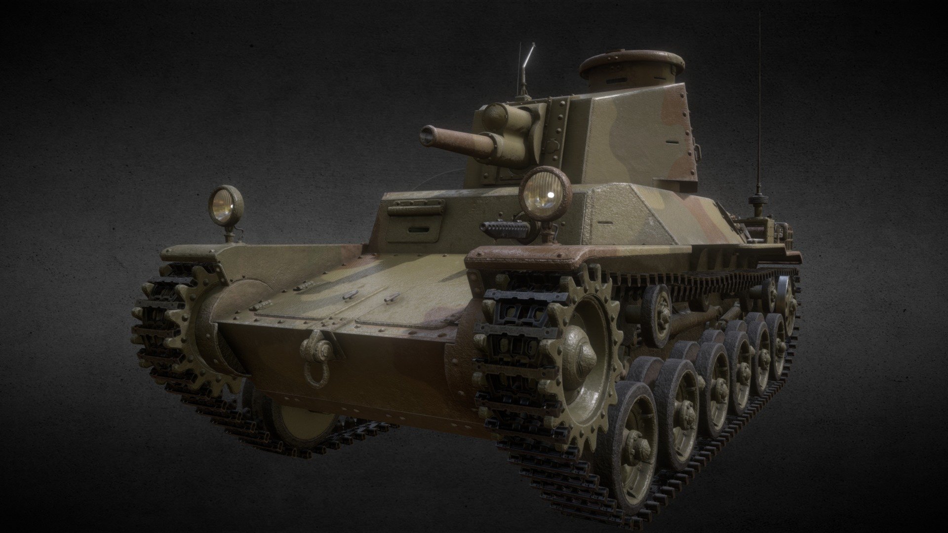 Type 2 HoI (IJA Gun Tank) V.2 Buy Royalty Free 3D model by