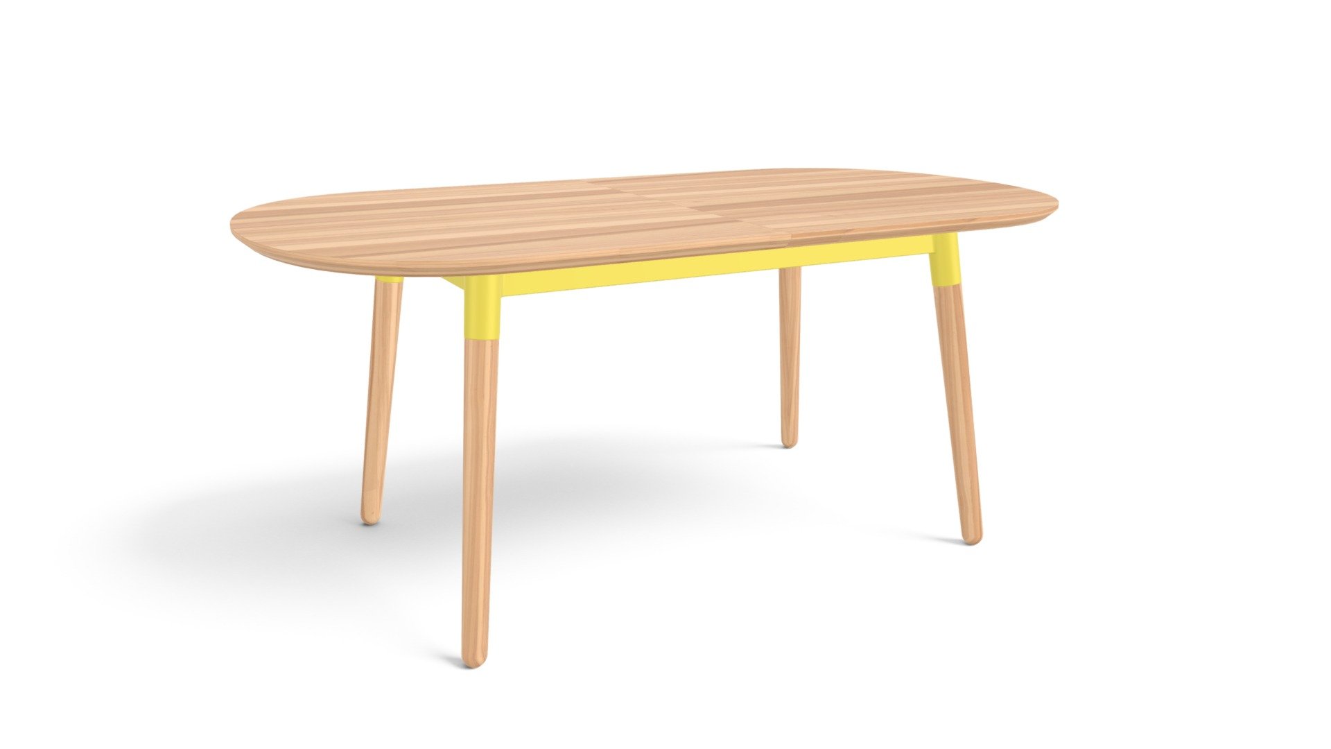 Edelweiss Extending Dining Table, Ash and Yellow
