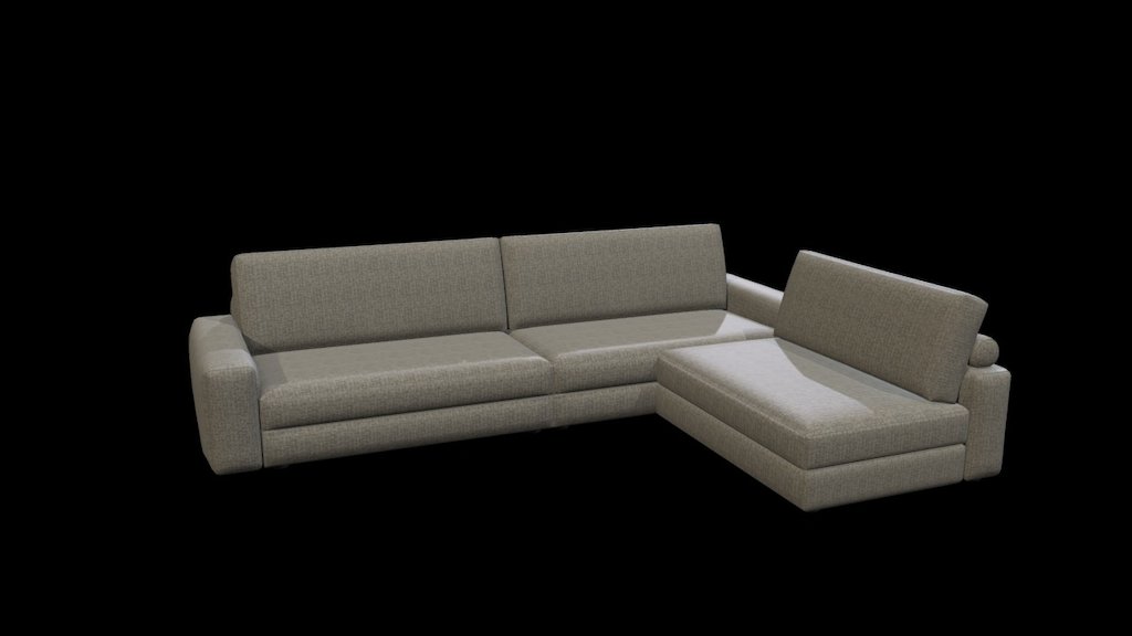 Joey Sofa with Removable Chaise Longue Download Free 3D model by
