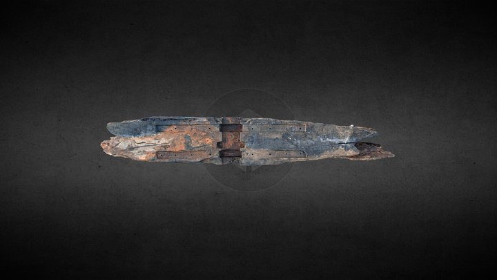 One half of a wooden anchor stock 3D Model