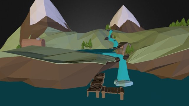 Low poly island 3D Model