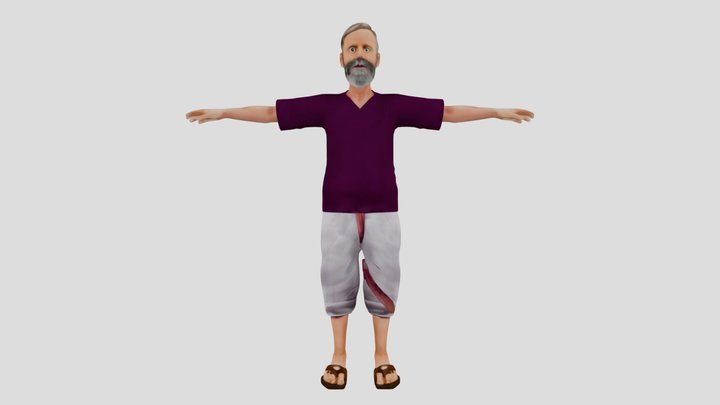 INDIAN OLD VILLAGE MAN 3D Model
